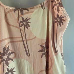 Quiksilver Women’s One-Piece Swimsuit in Peach, Cream & Brown Palm Print